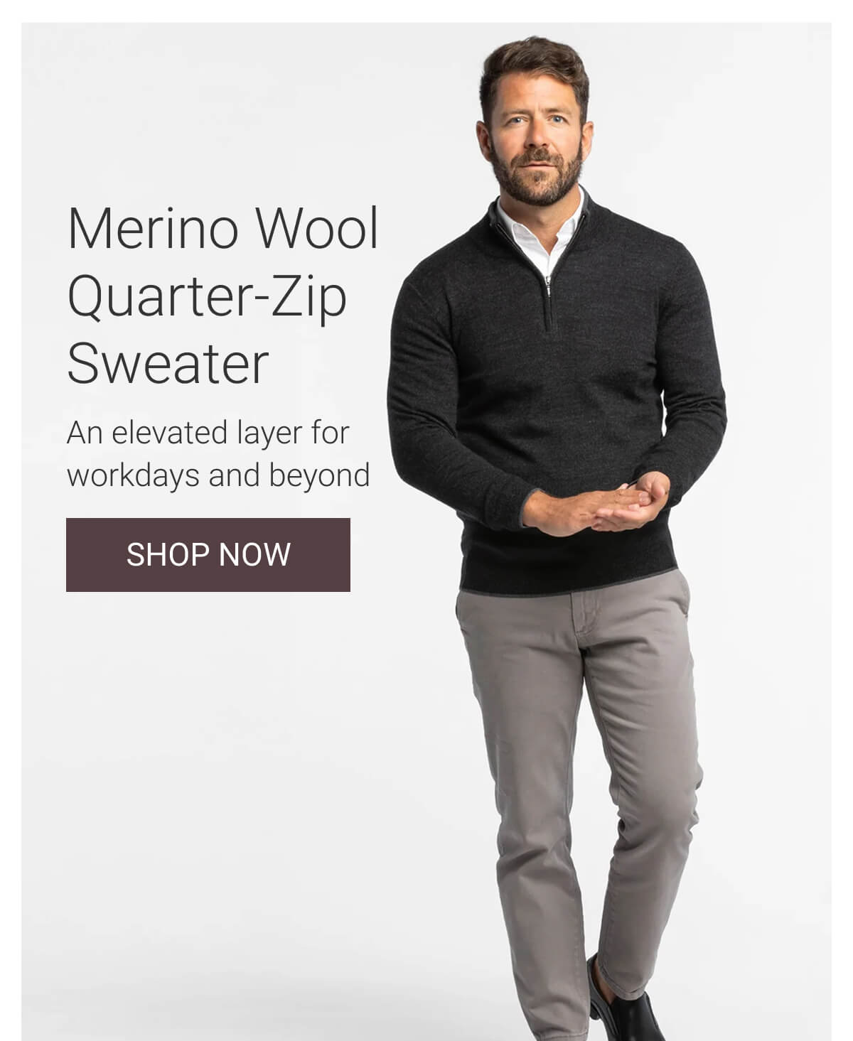 Merino Wool Quarter-Zip Sweater