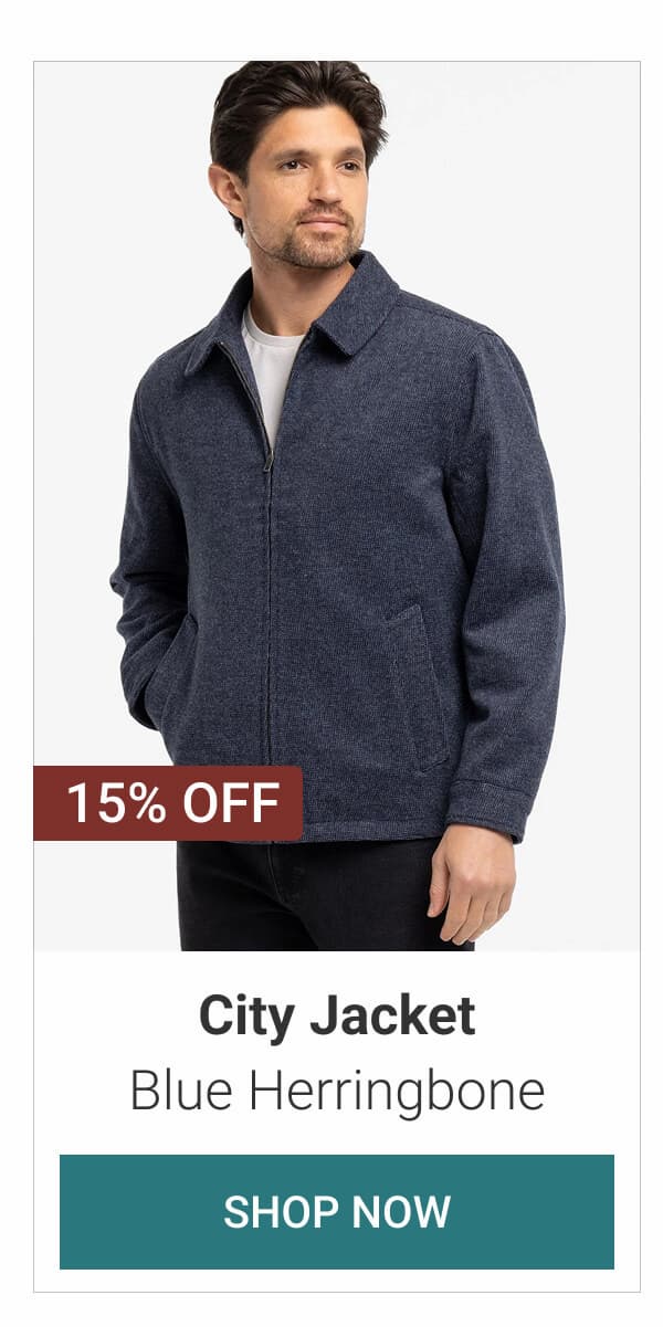 Blue Herringbone City Jacket