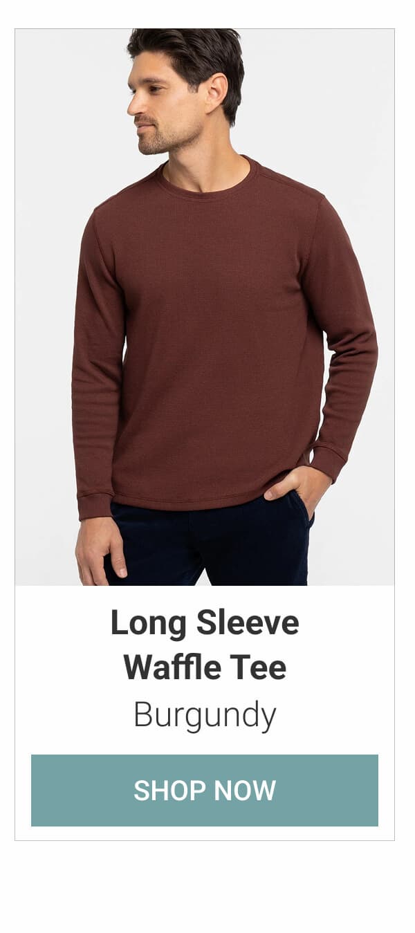 Burgundy Long Sleeve Waffle Tee