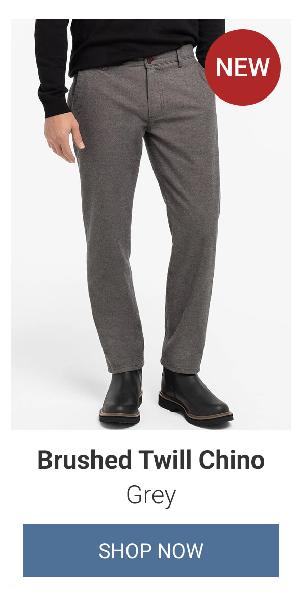 Grey Brushed Twill Chino