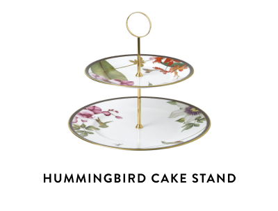 Hummingbird Two-Tier Cake Stand