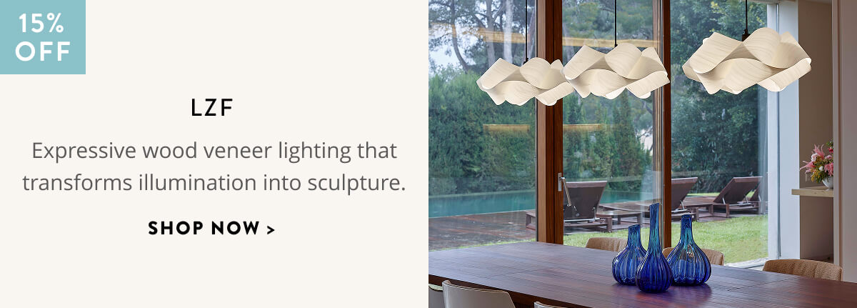 Expressive wood veneer lighting that transforms illumination into sculpture. Shop LZF.