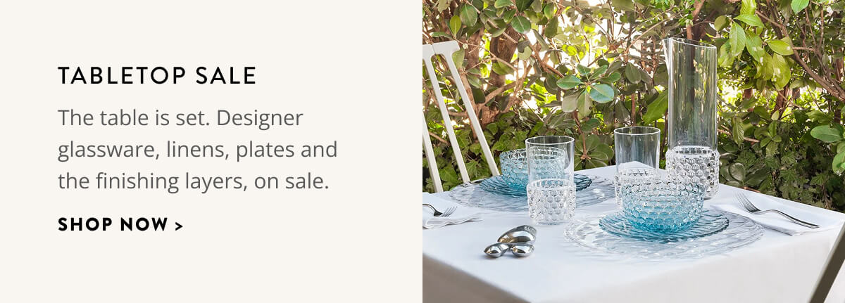 Tabletop Sale: The table is set. Designer glassware, linens, plates and the finishing layers, on sale. Shop now.