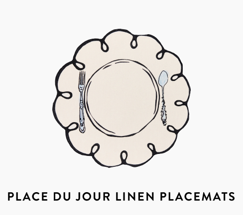 Place Du Jour Embroidered Linen Placemat Set