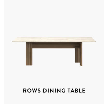Rows Vertical Dining Table with Marble Top
