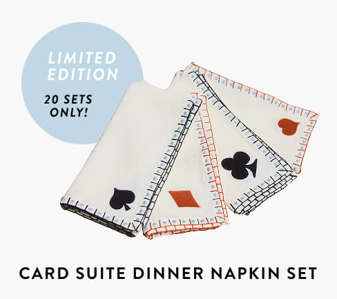 Salon Embroidered Card Suite Dinner Napkin