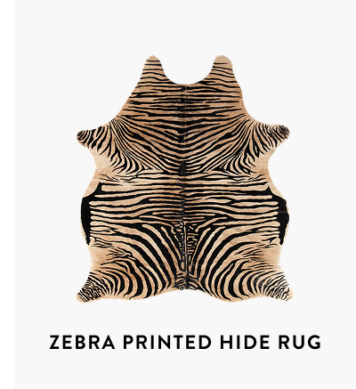 Zebra Printed Hide Rug