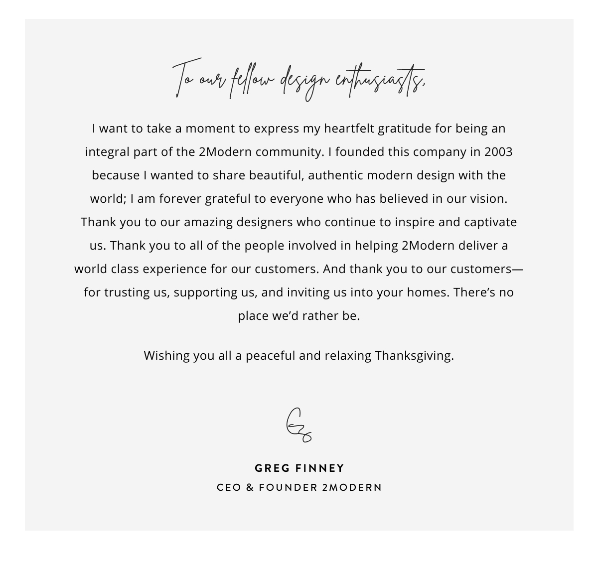 To our fellow design enthusiasts