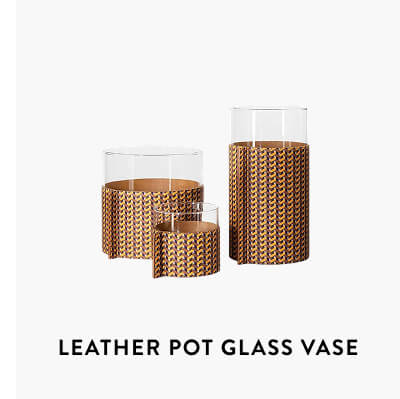 Leather Pot Glass Vase