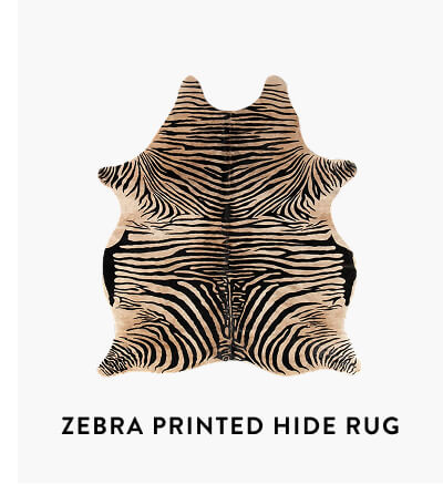 Zebra Printed Hide Rug