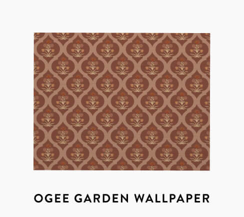 Ogee Garden Grasscloth Wallpaper