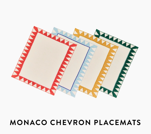 Monaco Chevron Embroidered Linen Placemat (Set of 4)