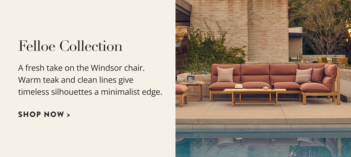 Felloe Collection: A fresh take on the Windsor chair. Warm teak and clean lines give timeless silhouettes a minimalist edge. Shop now.