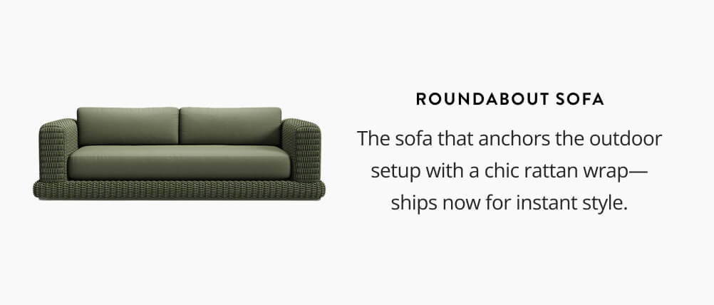 Roundabout Sofa: Portable, rechargeable, and designed to move with the evening. The glowing finale.