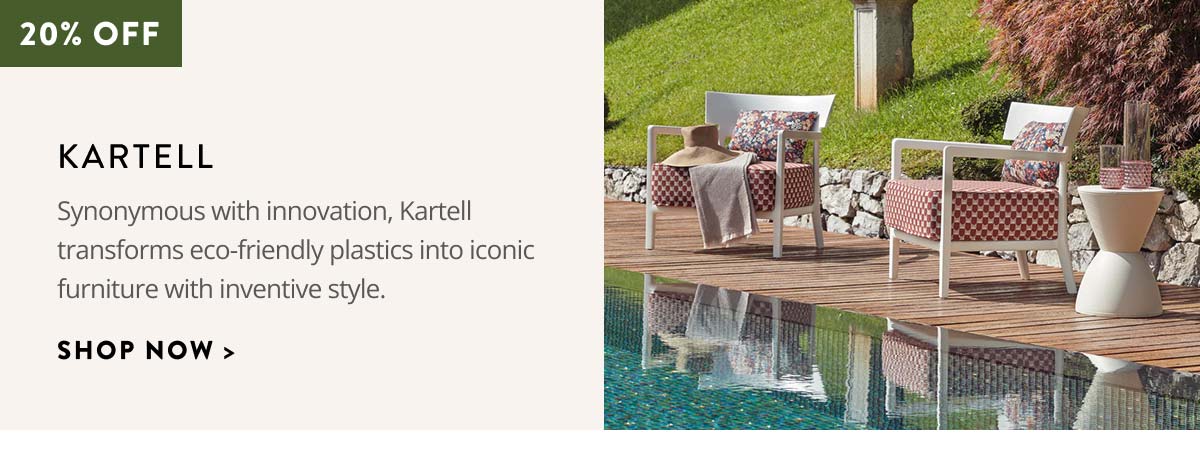 Kartell. Synonymous with innovation, Kartell transforms eco-friendly plastics into iconic furniture with inventive style. Shop now.