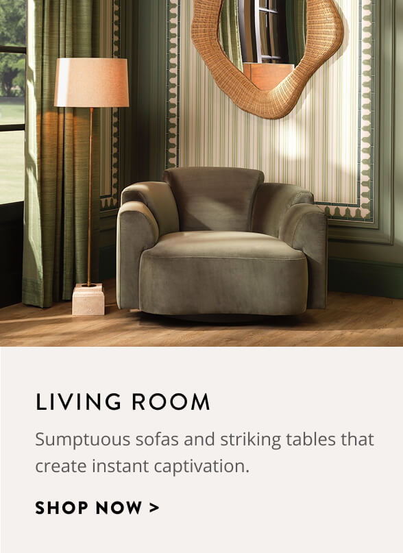 Living Room: Sumptuous sofas and striking tables that create instant captivation. Shop Eichholtz Living Room.