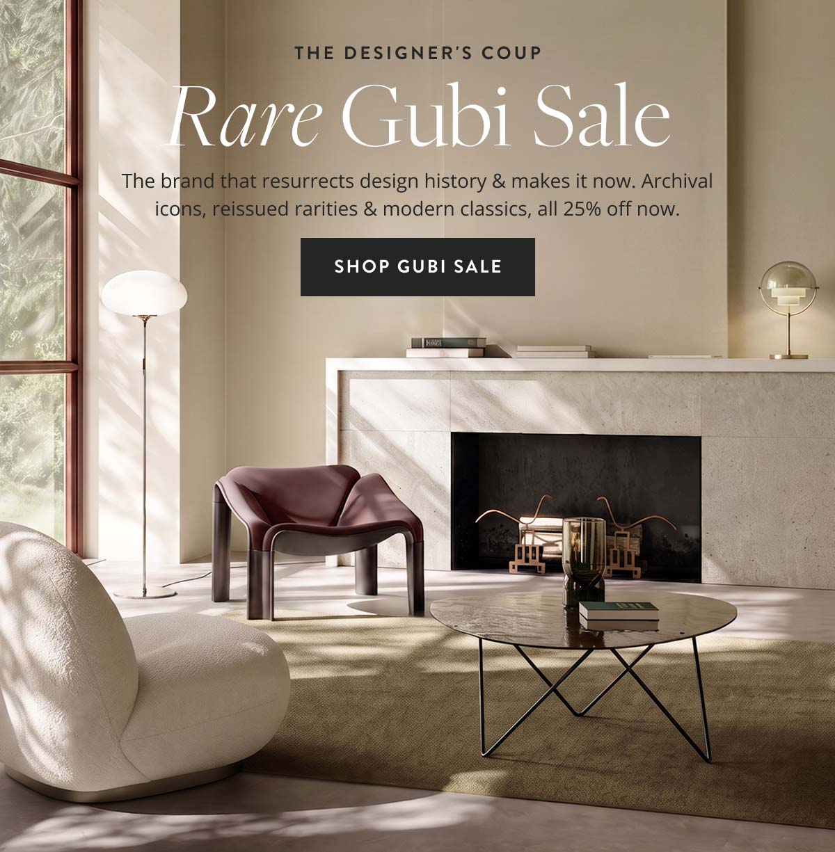 The Designer's Coup: Rare Gubi Sale. The brand that resurrects design history & makes it now. Archival icons, reissued rarities & modern classics, all 15% off now.