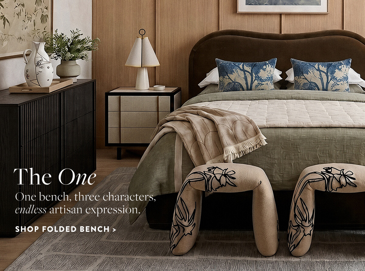 The One: One bench, three characters, endless artisan expression. Shop Folded Bench.
