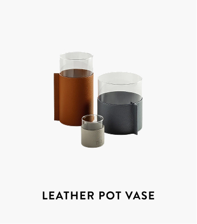 Leather pot vase