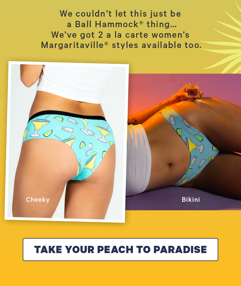 We couldn’t let this just be a Ball Hammock® thing… We’ve got two a la carte women’s Margaritaville® styles available too.  CTA: Take Your Peach To Paradise