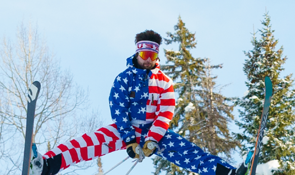 (Image: Beauty shot of someone skiing in Shinesty gear)
