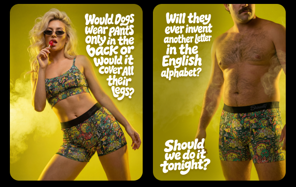 - Would dogs wear pants only in the back or would it cover all their legs? - Will they ever invent another letter in the English alphabet? Should we do it tonight? - What does blue raspberry even taste like? 