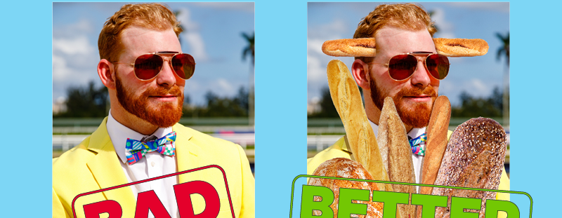 giner man: BAD ginger bread man: better (images ginger man govered in bread.