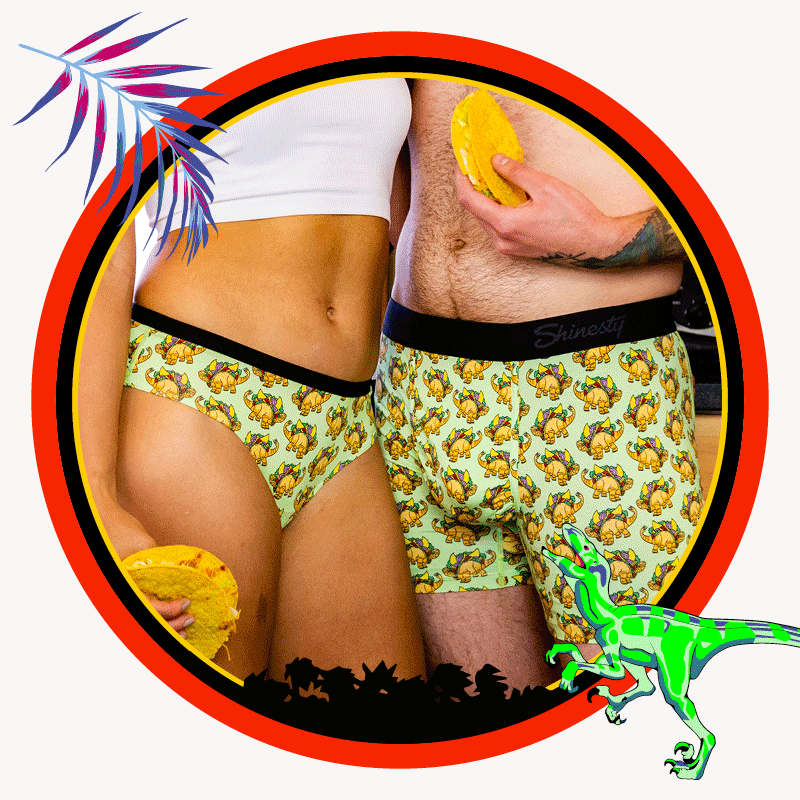 Dinosaur patterned men's and women's underwear