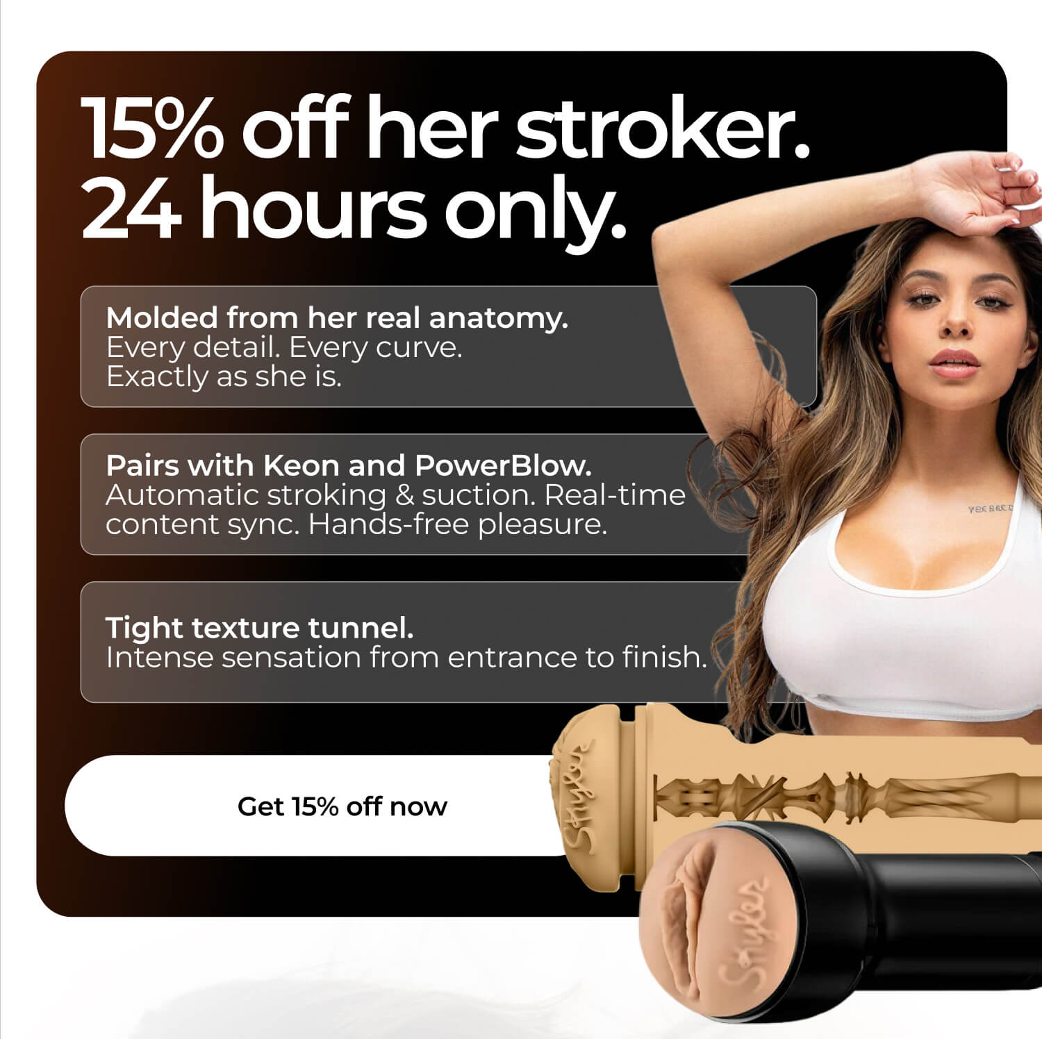 15% off her stroker. 24 hours only.