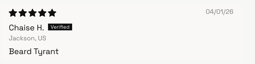 A 5-star review from Chaise H. Verified by Shop.