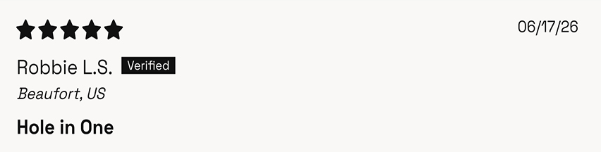 A 5-star review from Robbie L. Verified by Shop.