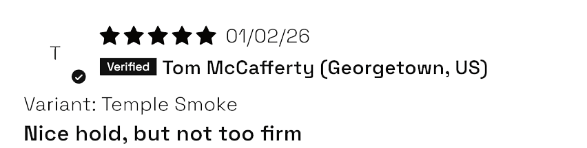 Nice hold. but not too firm