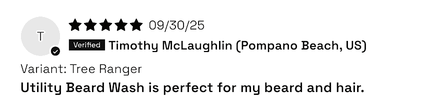 Utility Beard Wash is perfect for my beard and hair.