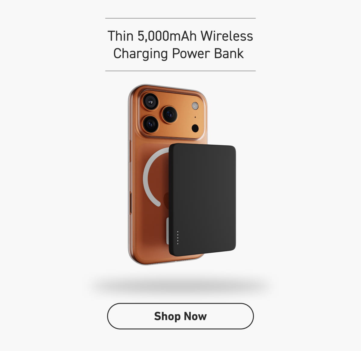 Thin 5,000mAh Wireless Charging Power Bank