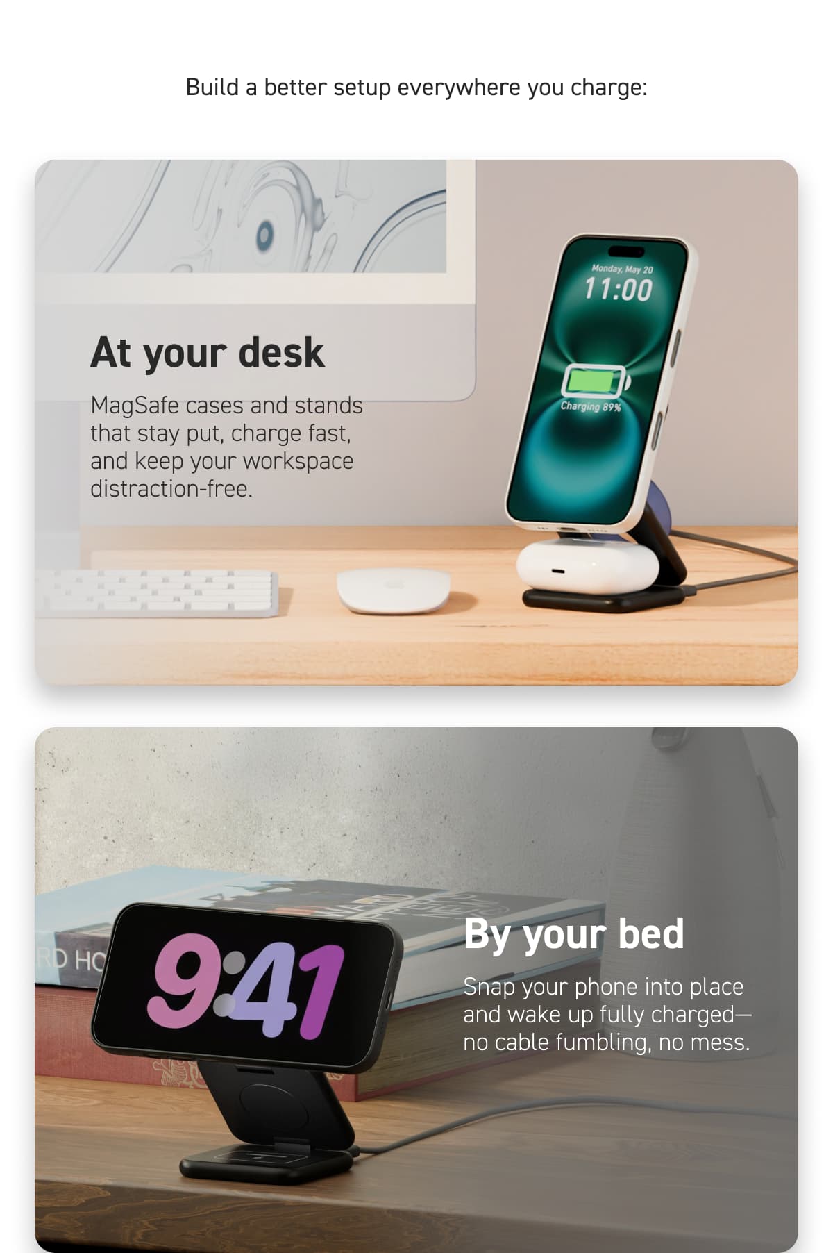 At your desk | By your bed