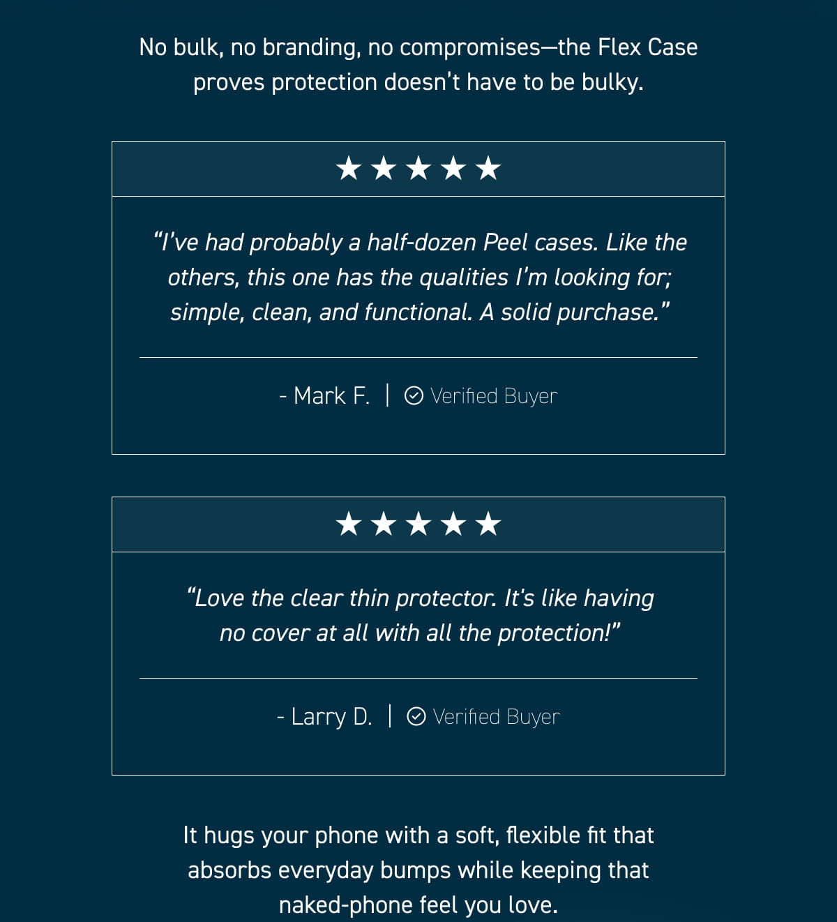 No bulk, no branding, no compromises—the Flex Case proves protection doesn’t have to be bulky.