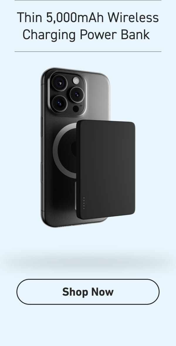 Thin 5,000mAh Wireless Charging Power Bank