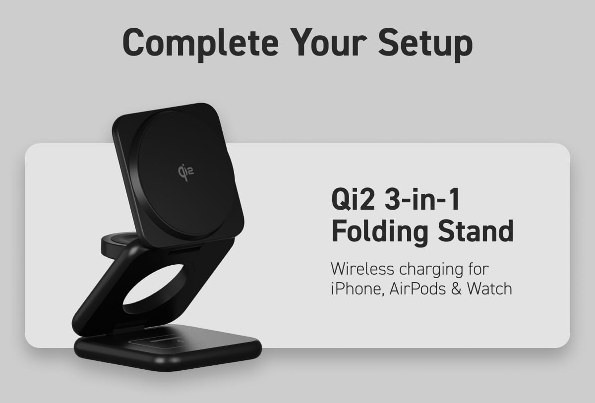 Qi2 3-in-1 Folding Stand