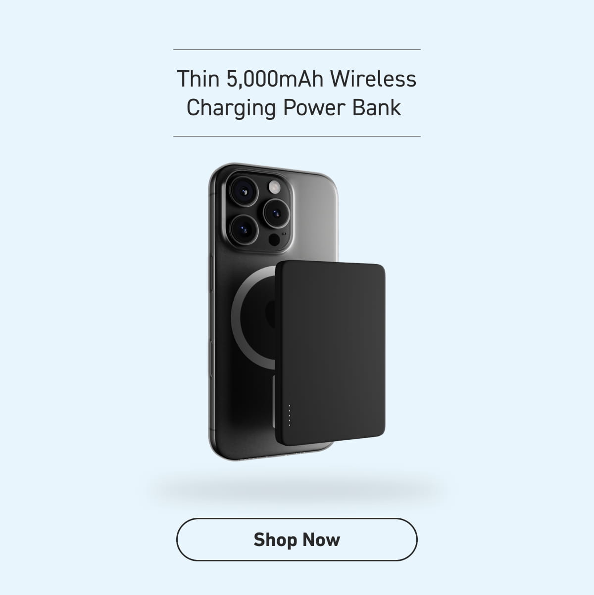 Thin 5,000mAh Wireless Charging Power Bank