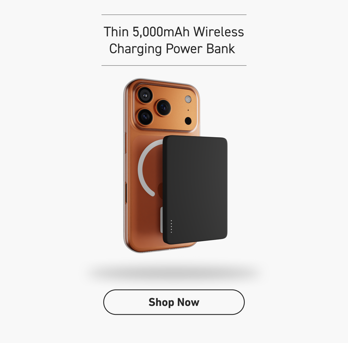 Thin 5,000mAh Wireless Charging Power Bank
