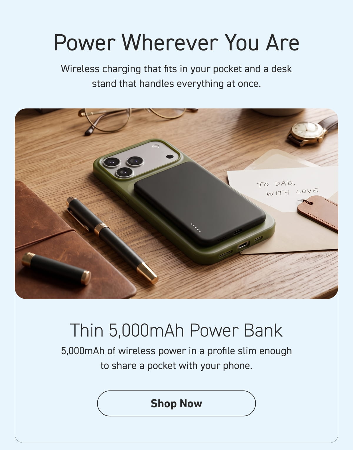 Thin 5,000mAh Power Bank [Click here to Shop Now]