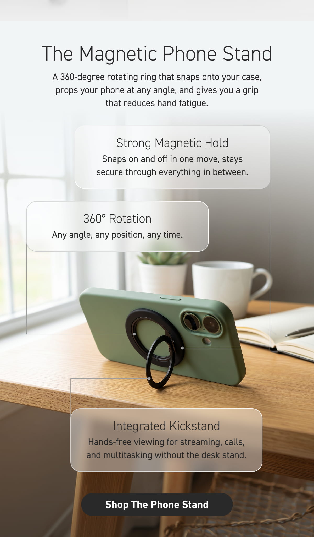 The Magnetic Phone Stand [Click here to Shop The Phone Stand]