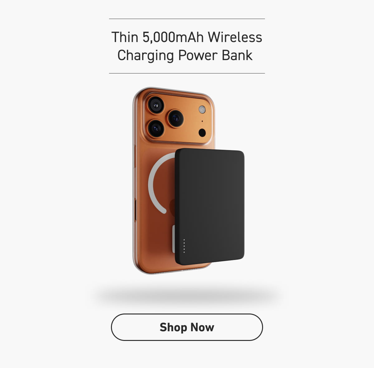 Thin 5,000mAh Wireless Charging Power Bank
