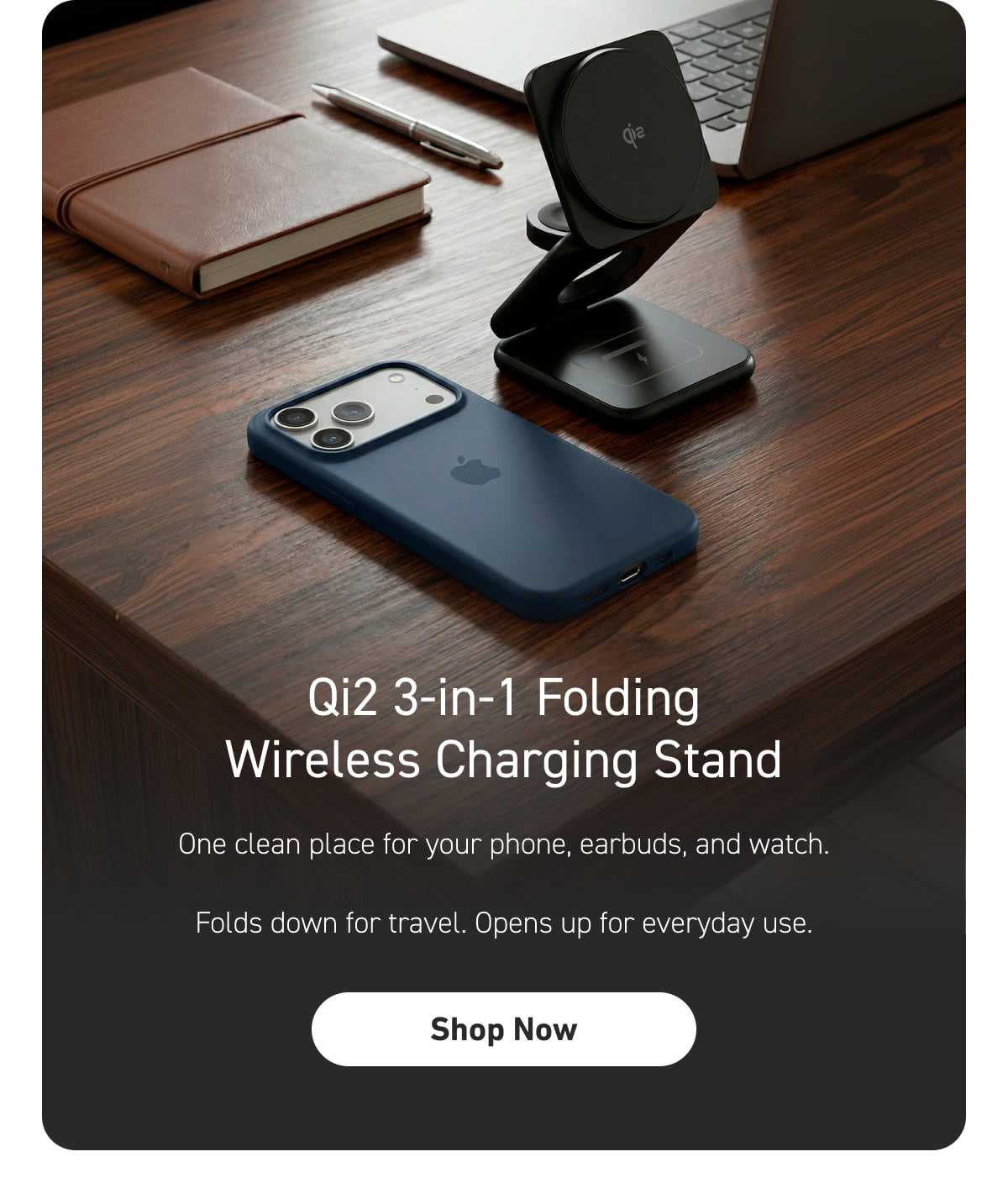 Qi2 3-in-1 Folding Wireless Charging Stand