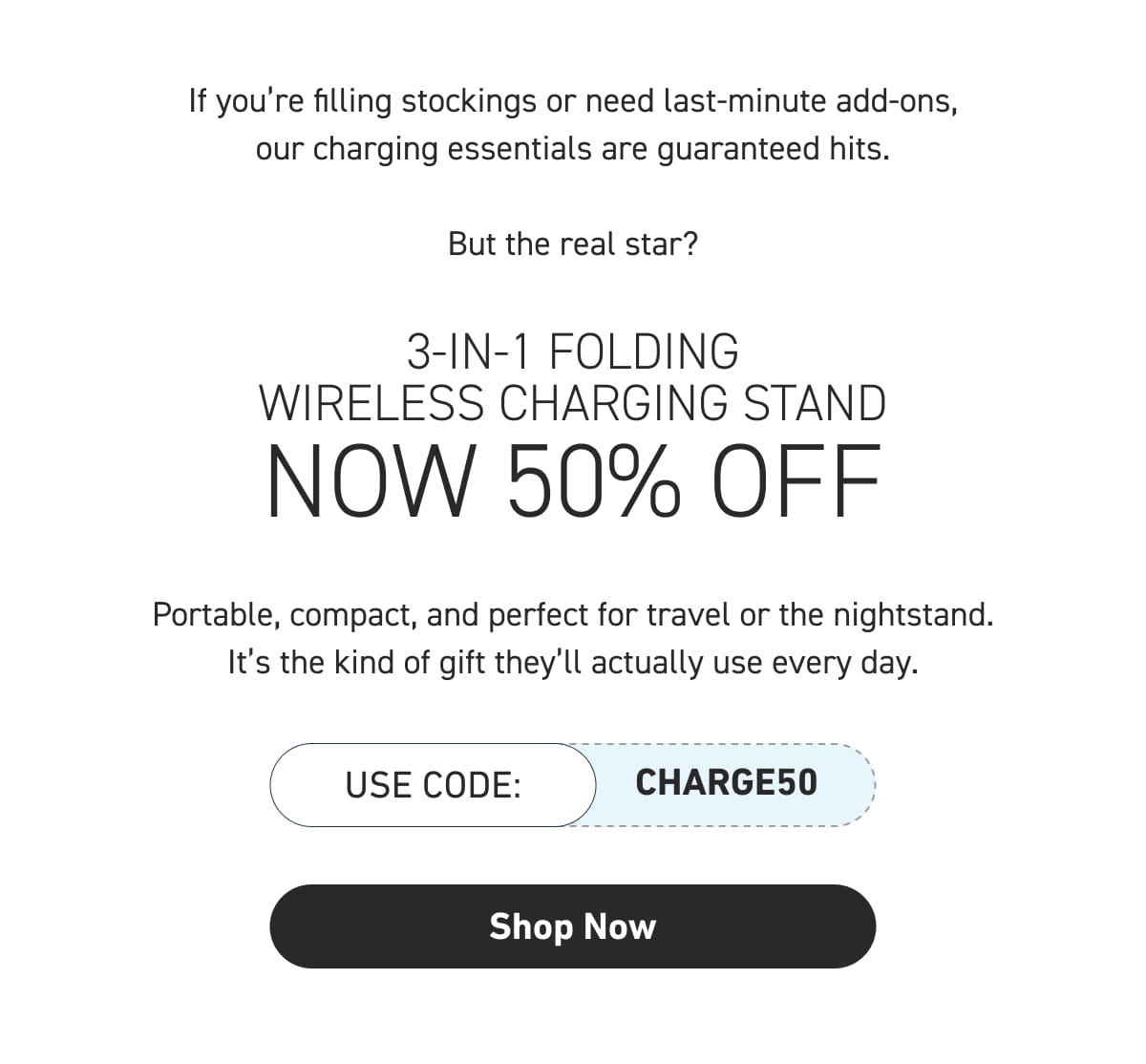 3-in-1 Folding Wireless Charging Stand — now 50% OFF