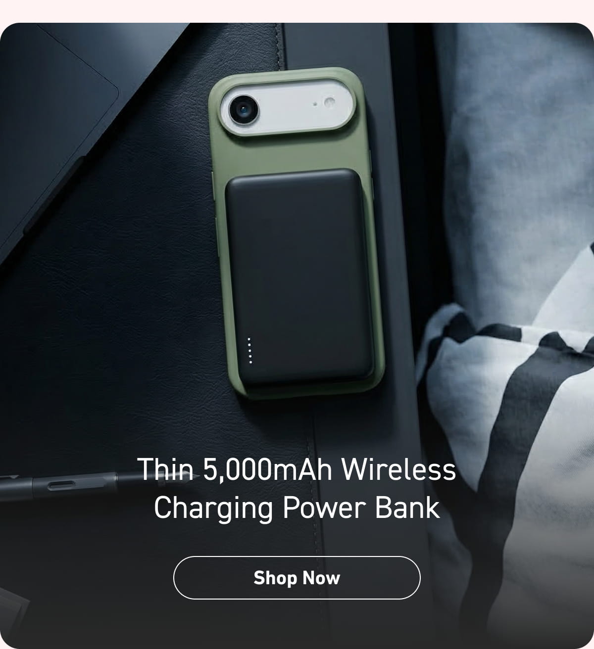 Thin 5,000mAh Wireless Charging Power Bank
