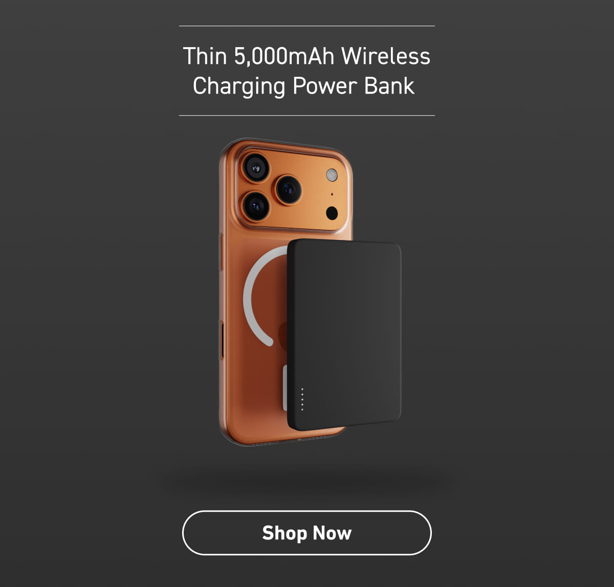Thin 5,000mAh Wireless Charging Power Bank