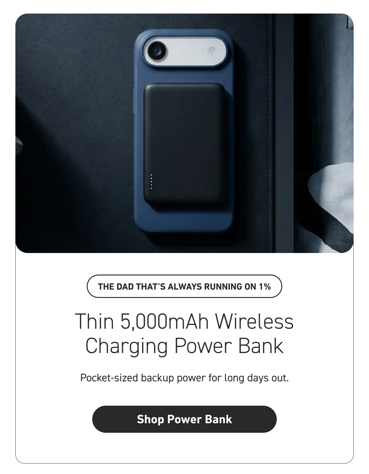 Thin 5,000mAh Wireless Charging Power Bank