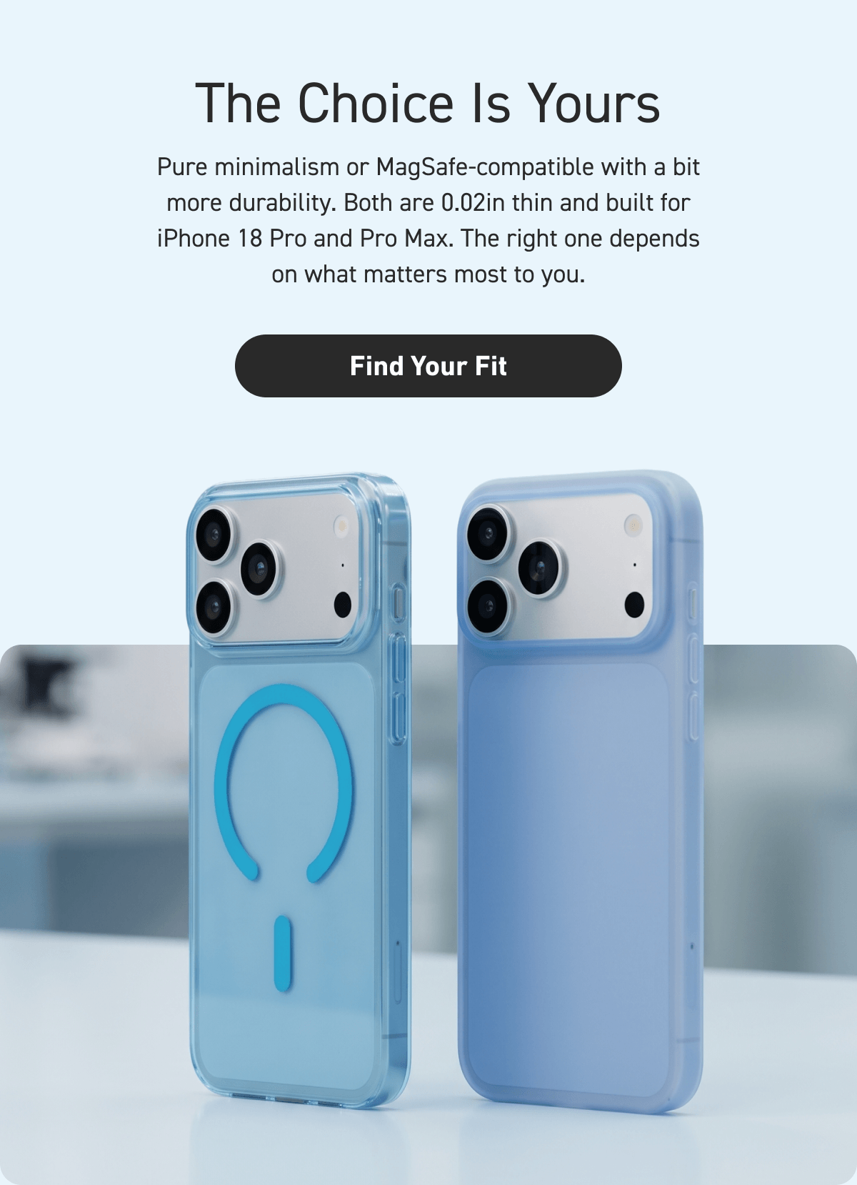 The Choice Is Yours [Click here to Find Your Fit]