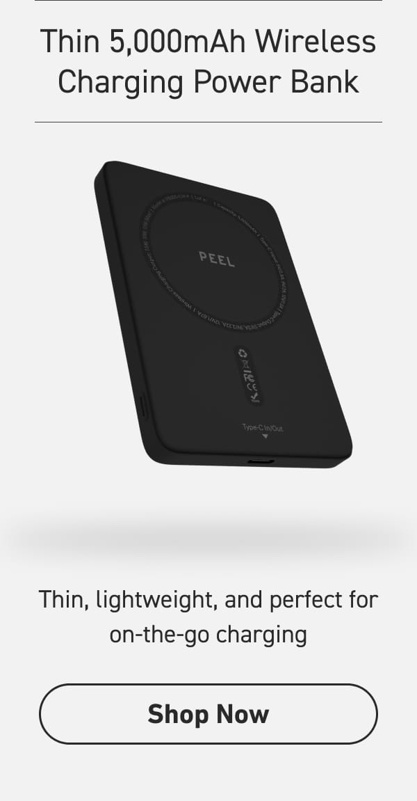 Thin 5,000mAh Wireless Charging Power Bank